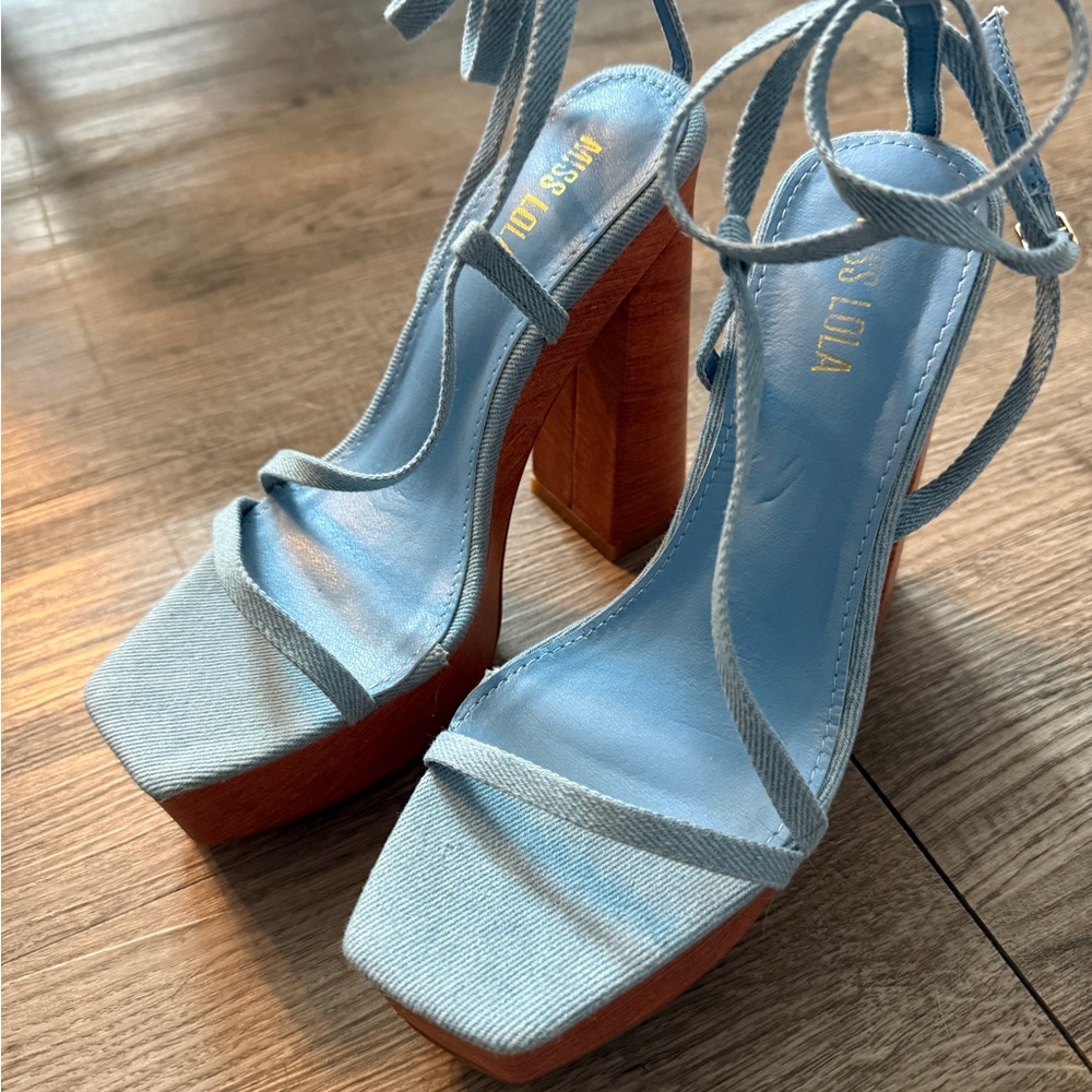 Stylish Blue Platform Heels
